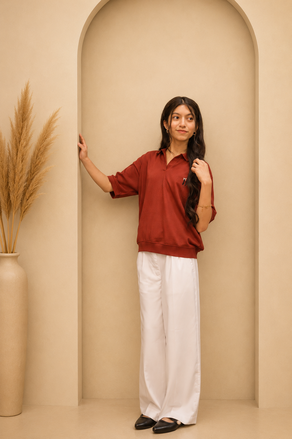 Cinnamon Brown Polo – Embroidered Monogram