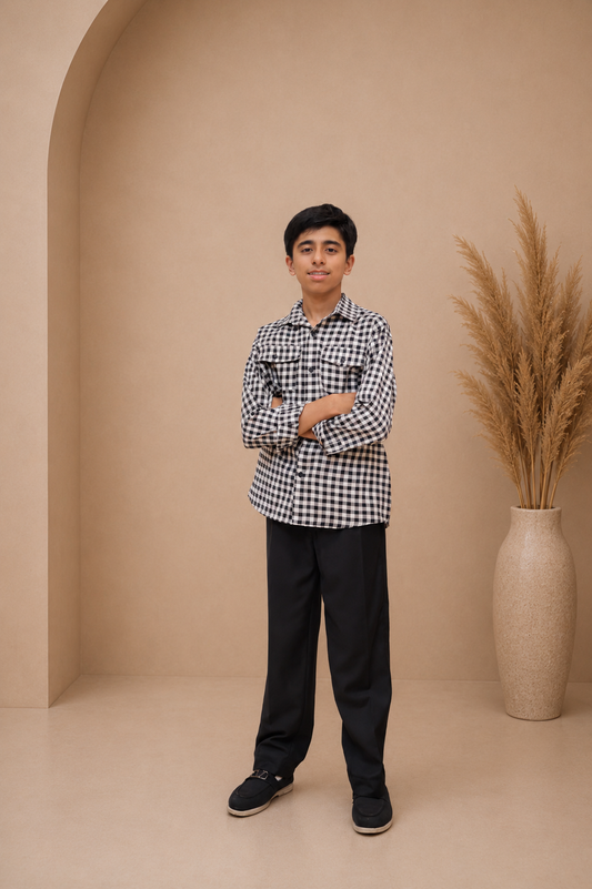 Classic Black Check Shirt
