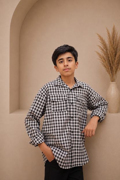 Classic Black Check Shirt