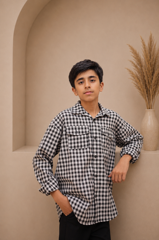 Classic Black Check Shirt