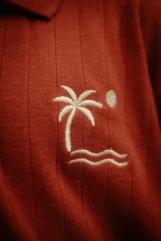 Cinnamon Brown Polo – Embroidered Beach Tree