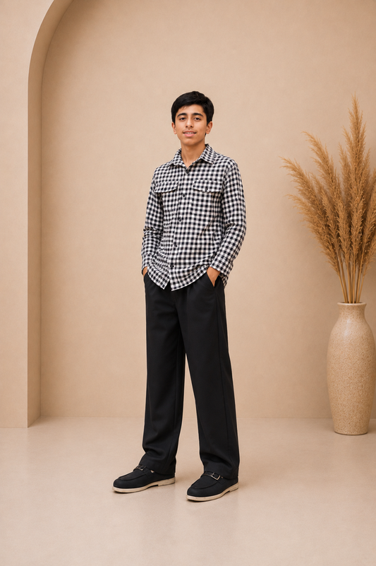 Korean Fit Dress Pants – Signature Black Single Pleated