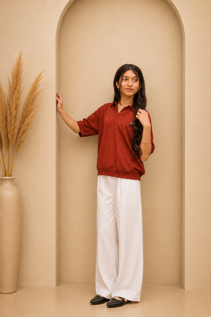 Korean Fit Dress Pants – Ivory White Double Pleated